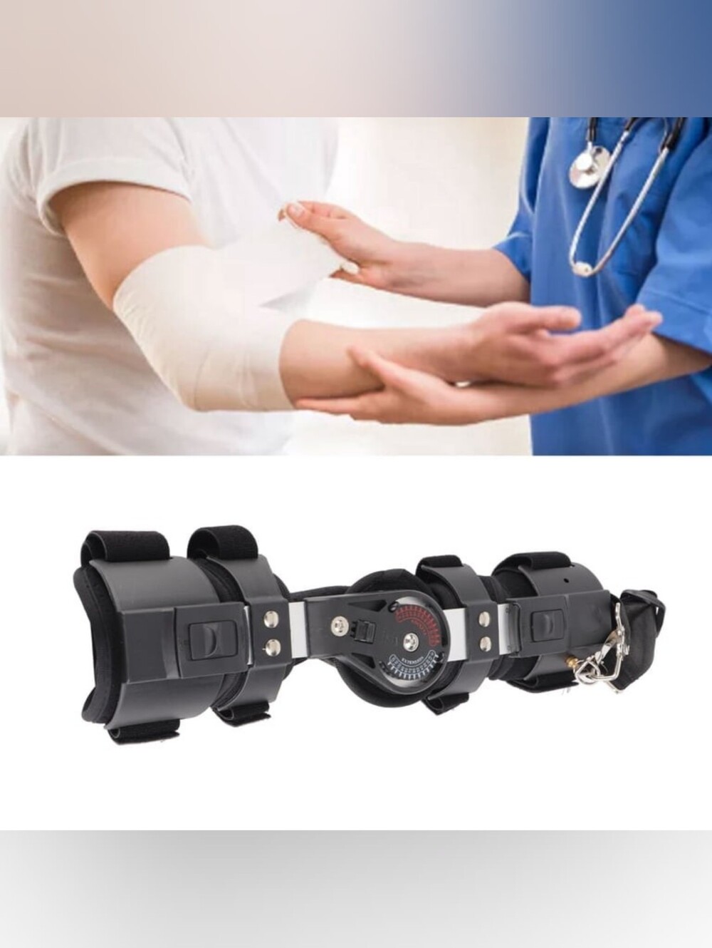 Hinged ROM Elbow Brace Adjustable Post Op Arm Support Injury Recovery - LEFT NEW